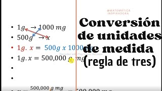 Conversión de unidades regla de tresconversion unidadesdemedida física regladetres parati [upl. by Jaan304]