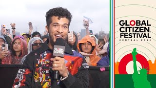 Jordan Fisher and Fan Amanda Rodriguez Introduce 3RACHA  Global Citizen Festival 2023 [upl. by Arbua379]