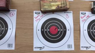 Tikka T3x Varmint 223 1 in 8quot twist  Groups with different types of ammo at 100 yards [upl. by Eornom]