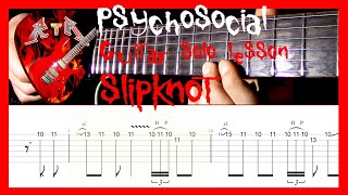 Psychosocial Guitar Solo Lesson  Slipknot with tabs [upl. by Parlin]