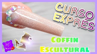 🔴Como HACER UÑAS ESCULTURALES COFFIN 💅⭕CURSO EXPRÉS⭕ paso a paso para PRINCIPIANTES en UÑAS 💗 [upl. by Nuahsyt]