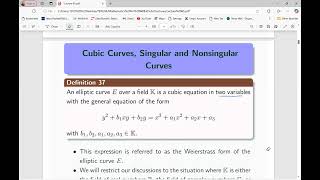 Lecture 65  Elliptic Curve Cryptosystems [upl. by Aiveneg136]