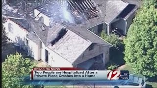 Indiana plane crashes into home [upl. by Atiuqnahs]