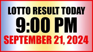 Lotto Result Today 9pm Draw September 21 2024 Swertres Ez2 Pcso [upl. by Ellemaj]