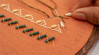 10 Most Beautiful Beaded Hand Embroidery Decorative Stitches for Beginners [upl. by Yrennalf121]