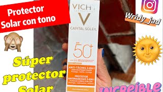 Protector solar VICHY ¿Vale la pena Ideal para el sol  con tono como maquillaje Unboxing  piel [upl. by Zoi576]