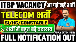 ITBP NEW VACANCY 2024  ITBP SI HC CONSTABLE AGE LIMIT EXAM PATTERN SELECTION PROCESS SYLLABUS [upl. by Goles]