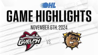 OHL Highlights Guelph Storm  Brantford Bulldogs Nov 6 2024 [upl. by Concordia]