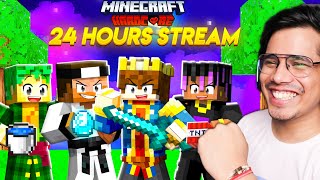 24 Hrs MINECRAFT HARDCORE IRL MARATHON STREAM [upl. by Acnairb]