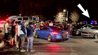 COPS BLOCK STREET RACERS IN AT THE CAR MEET [upl. by Nalac]