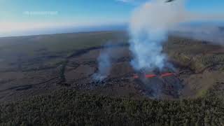 Hawaiis Kilauea volcano erupts again [upl. by Yrehc928]