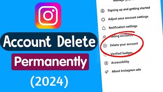 How to Delete Instagram Account Permanently 2024  Instagram Account Delete Kaise Kare 2024 [upl. by Smoot]