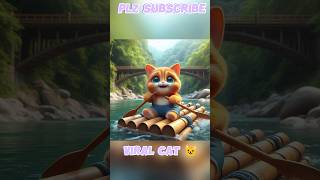 How to make a boat in cat🐱 river 😱 cat ai kitten shorts cute catlover trending [upl. by Adamek]