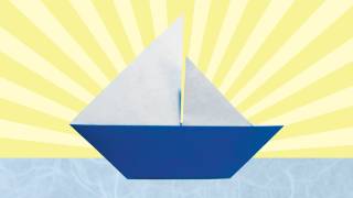 Origami Sailboat Folding Instructions [upl. by Anitsirk784]