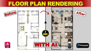 How to RENDER Architecture Floor Plan in 2 Minutes with AI [upl. by Schenck]