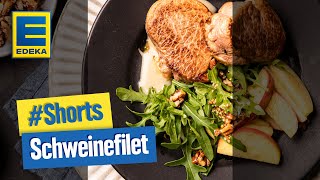 Schweinefilet Rezept  Schweinefilet mit ApfelCalvadosSoße zubereiten Shorts [upl. by Ginnie854]