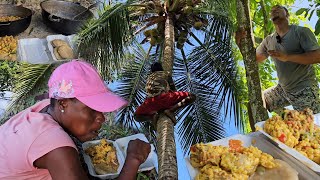 Ackee amp chicken back  in the hills  beautiful scenery  coconut dumpling  cool jelly water [upl. by Enelec]