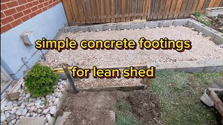 My simple concrete footings for lean shed [upl. by Lewin]