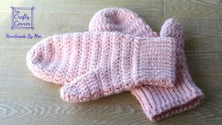 Easy Crochet Mittens Pattern For Beginners [upl. by Mohammad]