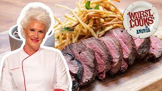 How to Make Filet Mignon with Anne Burrell  Worst Cooks in America  Food Network [upl. by Enegue]