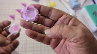 Using punched circles to make flowers for a card [upl. by Iznekcam]