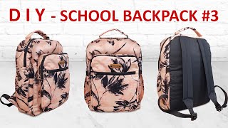 DIY School Backpack 3  How to sew rucksack  Tutorial  cara membuat ransel sekolah handmade [upl. by Alvan]