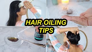 MY PERSONAL TIPS FOR NO HAIR FALL AFTER HAIR OILING  How to oil hair for hair growth [upl. by Ahsitel]