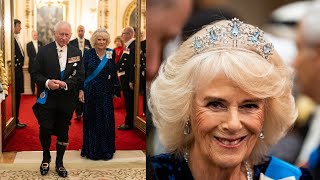 Queen Camilla’s Aquamarine Tiara Debut at the Diplomatic Reception [upl. by Sibelle]