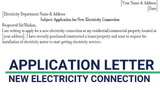 Request letter for reconnection  Application for new electricity connection [upl. by Corty842]