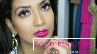 Bold Pink Lips  Vithya Hair and Makeup Artist [upl. by Yeslrahc415]