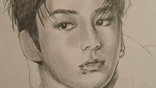 Drawing JK from BTS notalkingasmr pencilsounds sketch jungkook [upl. by Cheslie]