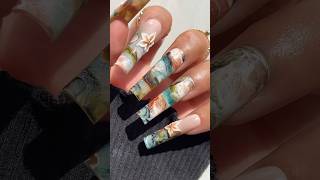 Yes or No🍂 fallnails marblenails airbrush pressonnails nailart naildesign nailtutorial [upl. by Dlnaod]