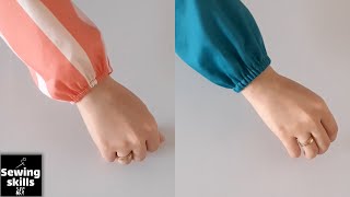 How to sew elastic sleeves in an easy way  Elastic sleeve sewing tutorial [upl. by Maril]