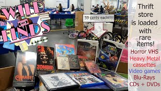 Thrift Store hunting  Find valuable Video Games Heavy Metal Cassettes DVDs Blurays and more [upl. by Ainer]