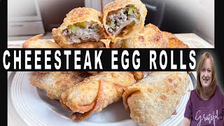 Philly CHEESESTEAK EGG ROLLS Recipe [upl. by Lehsreh]