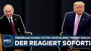 UKRAINEKRIEG Überraschung Wladimir Putin gratuliert Donald Trump doch Der reagiert sofort [upl. by Norma]