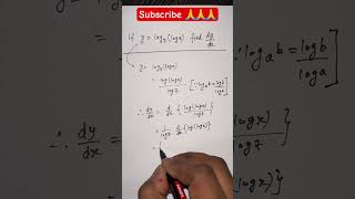 If y  log7logx find dydx maths differentiation [upl. by Andeee]