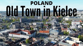 Old Town in Kielce  4K drone video [upl. by Aronid]