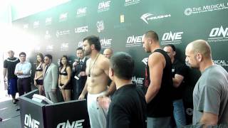 Arlovski vs Sylvia on ONEFC Official Weighins [upl. by Francesco]