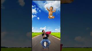 Crying Flying babies catching vs cat amp puppy  Funny magic vfx video 😀😀😀 [upl. by Ioab]