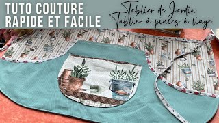 Tuto Couture Rapide  La Tablier de Jardin  Tablier à Pinces à Linges [upl. by Dnomra778]