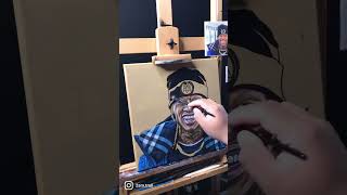 Painting rapper King Von SUBSCRIBE art portraitpainting howto artreels howtopaint arttips [upl. by Jamil]