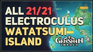 All 21 Watatsumi Island Electroculus Locations Genshin Impact [upl. by Cornall]