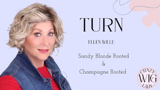 Ellen Wille TURN wig review  Champagne Rooted  Sandy Blonde Rooted  Lets style this wig [upl. by Coit782]