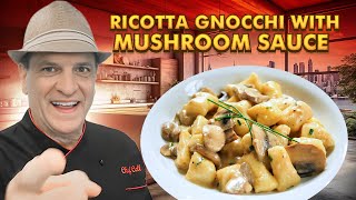 Easy Quick Ricotta Gnocchi With Mushroom Cream Sauce [upl. by Minor846]