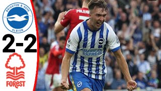 Brighton vs Nottingham Forest 22 Morgan GibbsWhite Red Card All Goals and Extended Highlights [upl. by Aneeuqal]