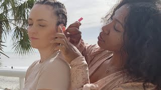 ASMR Professional Cornrow Braiding at the Beach  Rattle Comb Gel amp Finishing Touches with Edges [upl. by Marketa971]