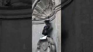 Manneken Pis fountain statue in Belgium [upl. by Amsden]