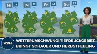 WETTER IN DEUTSCHLAND Spätsommer im Osten  25° in Dresden  Kaltfront bringt Regen im Südwesten [upl. by Nileuqay]