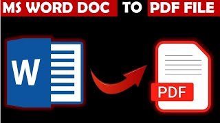 How to convert Ms word document into PDF file LH computer zoon [upl. by Odo]